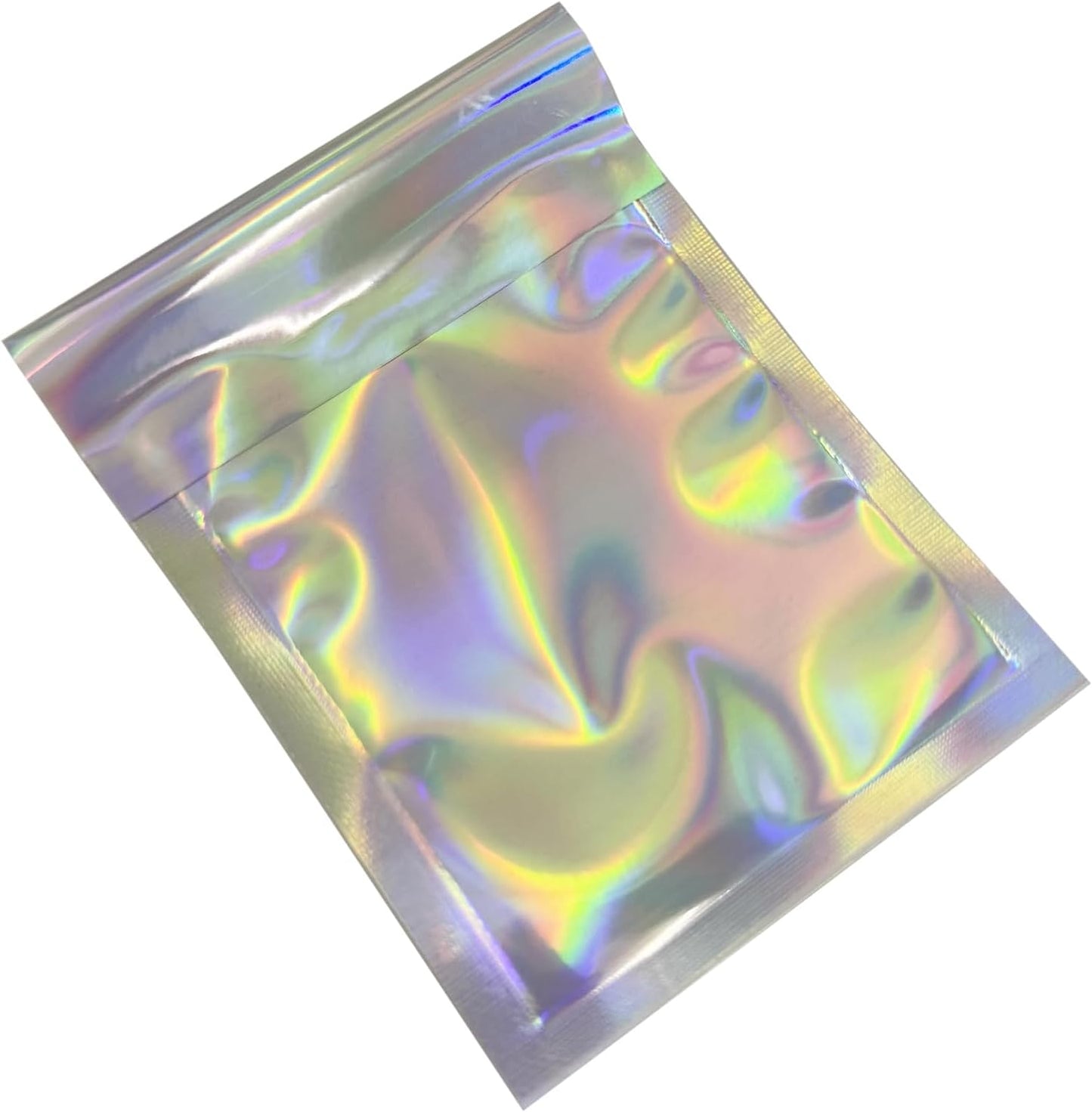PABCK 100 Pack 3.94x5.91+1.18 inch Holographic Metallic Poly Mailers Self Sealing Packaging Aluminum Foil Glitter Bags Shipping Envelopes Mailing Storage Pouches for Shipping Packaging