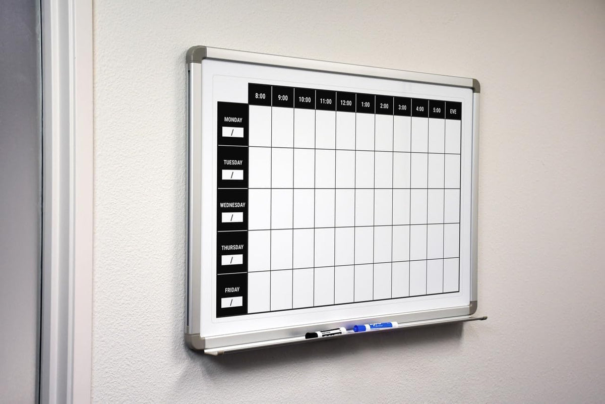 Work Week Dry-Erase Scheduling Whiteboard 60" x 40"