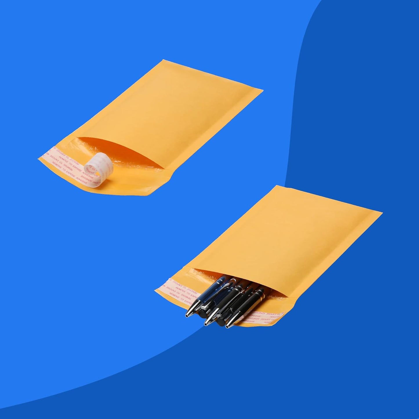 The Boxery 4”x8” Kraft Bubble Mailers | 500 Padded Envelopes Included - Self Sealing Shipping Bags - #000