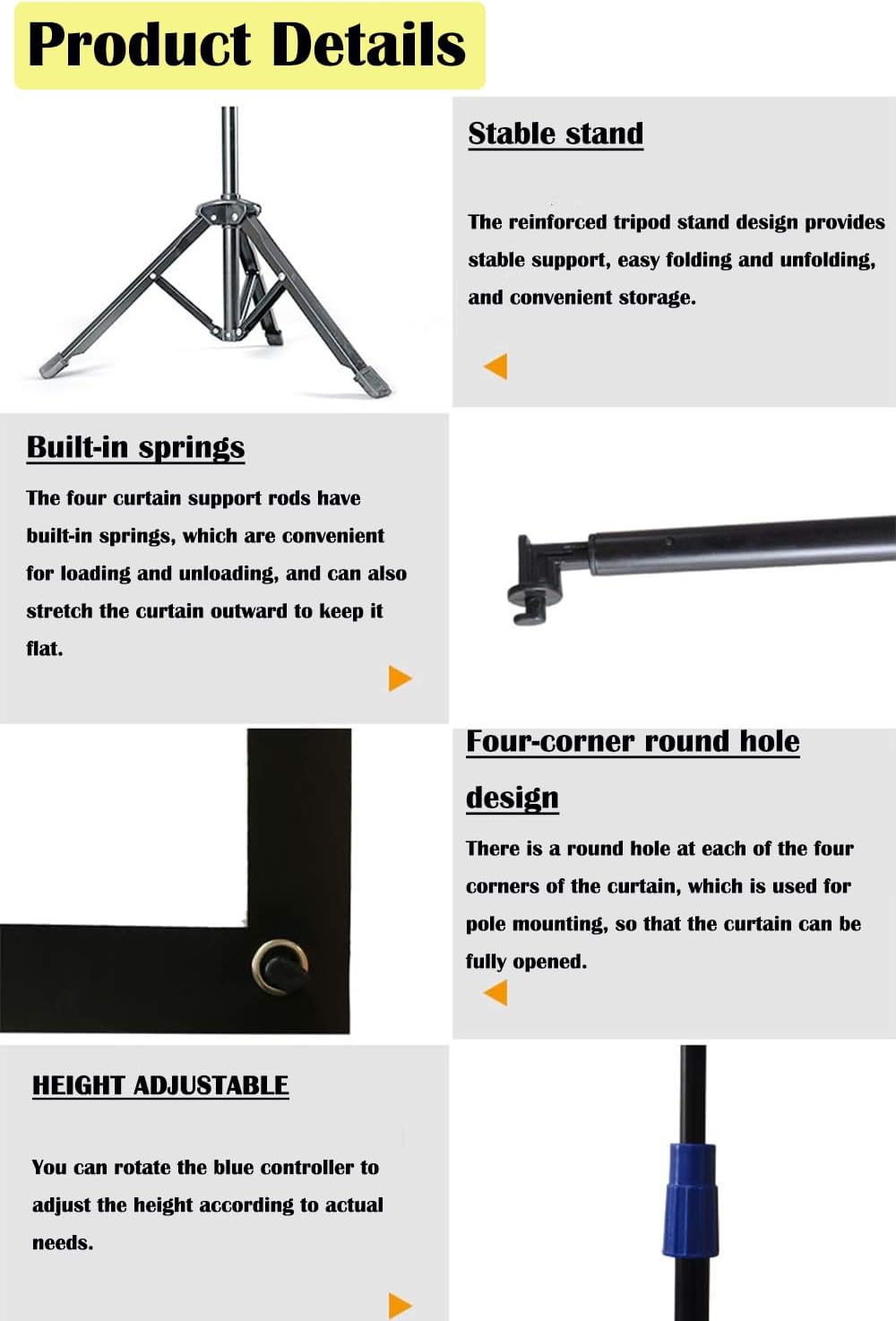 Projector Screen with Stand Outdoor 60 inch 4K HD 1.5-Gain Wrinkle-Resistant Movie Screen, 160° Viewing Angle, Projection Screen for Movie Night and Indoor 【60in】