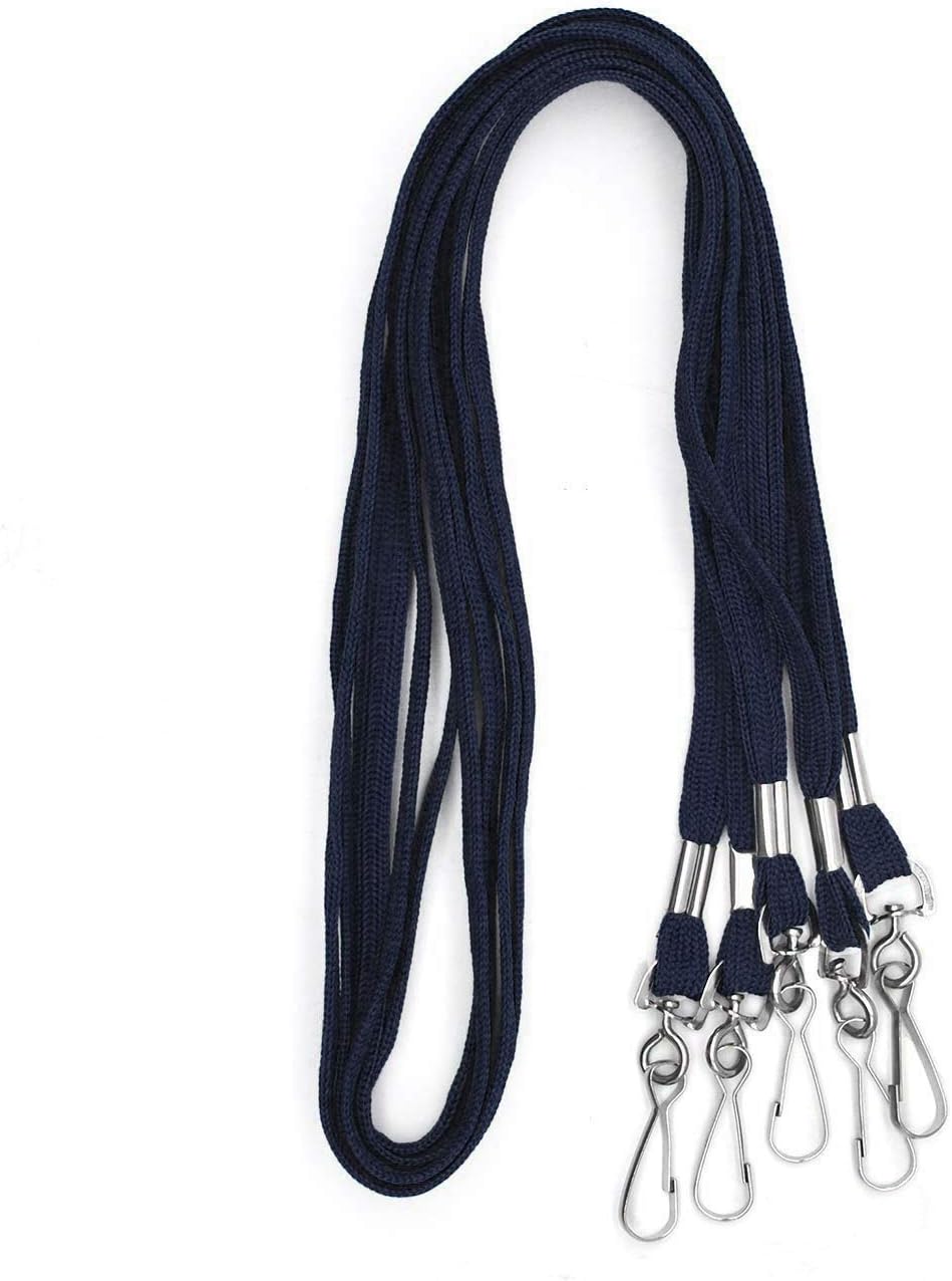 Beebel Navy-Blue Lanyards 50PCS Lanyard with Swivel Hook clips for ID Name Badge Holder (Navy-Blue)
