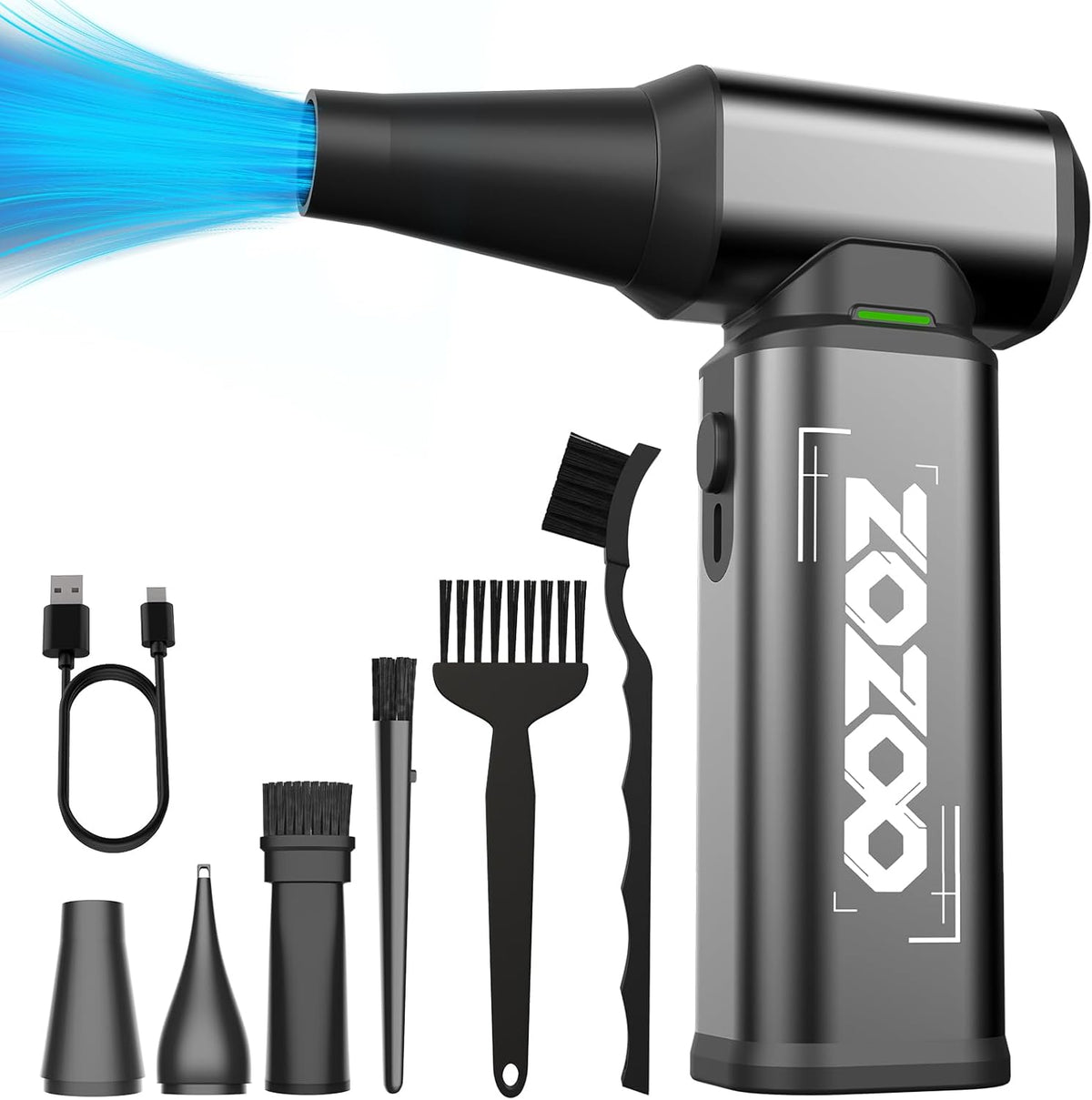 Compressed Air Duster, 180000PRM Electric Air Duster with Stepless Speed Regulation, USB Rechargeable Cordless Portable Air Blower for Home, Car, Computer, and Keyboard Cleaning