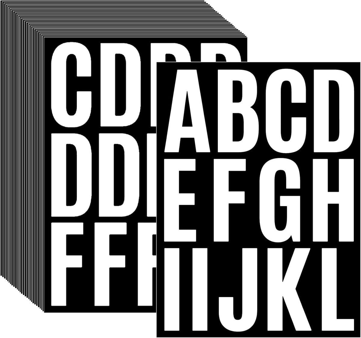 24 Sheets 2 Inch Self Adhesive Letters Stick on Vinyl Letters Capital Letter Stickers Alphabet Sticker Letter Number for Outdoor Sign Poster Mailboxes Crafts(White)