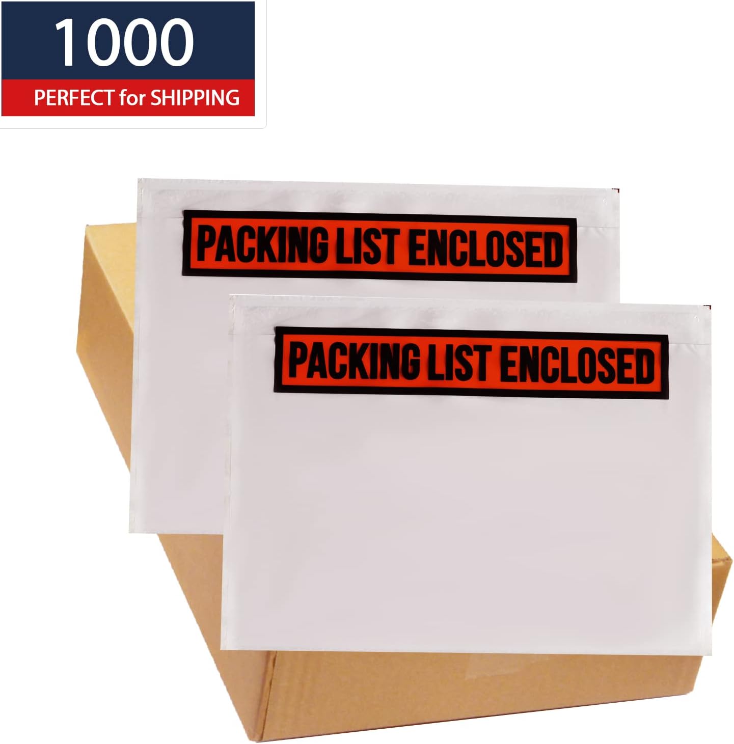 1000 PCS 7.5"x 5.5" Clear Self-Adhesive Packing List Envelopes - Plastic Shipping/Mailing Pouch Enclosed Bags for Packing Slips Invoice