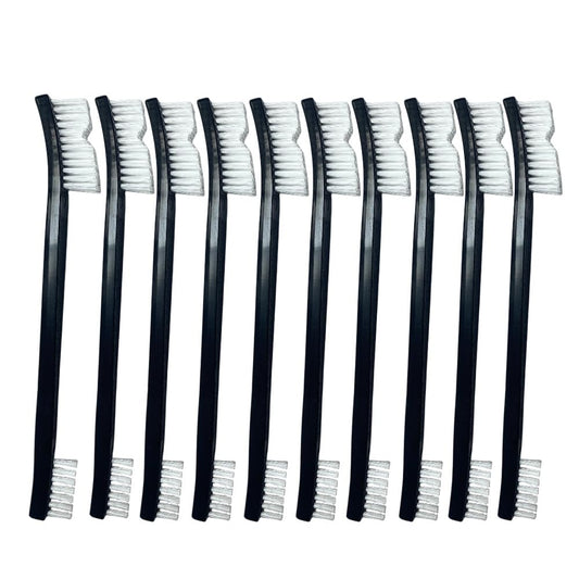10 Nylon Brushes for Sneakers, Aquariums & Electronics – Non-Scratch, Includes Angled Brush for Bicycle Chains - Perfect for Tight Spaces - Car Detailing Nylon Brushes for Guns, Tiles & Car Interiors