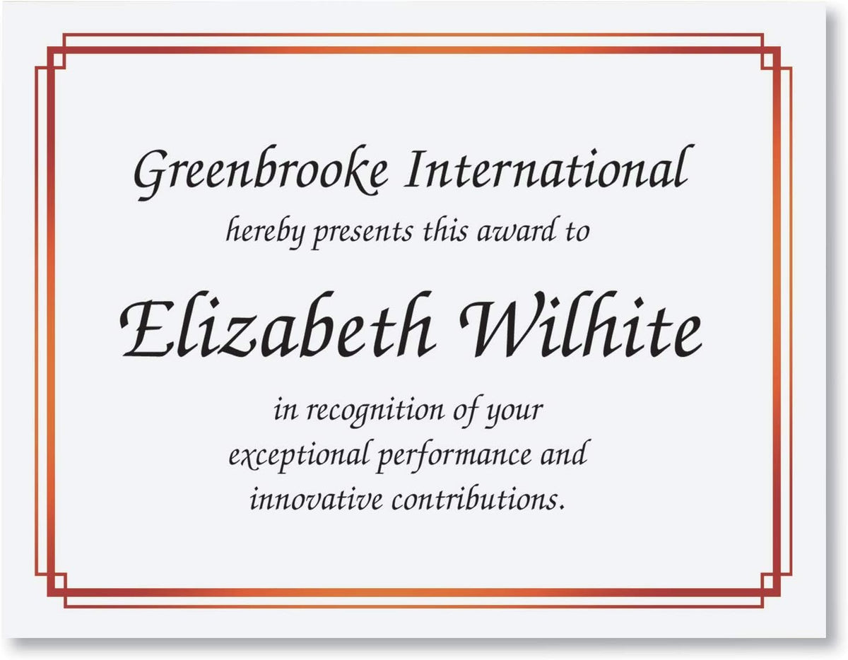 PaperDirect Foil Elegance Specialty Certificates, 50 Sheets of 38lb White Paper, 8½" x 11", Double Red Foil Border, Perfect for Awards, Students, Employees, Volunteers, Course Completion, Diplomas