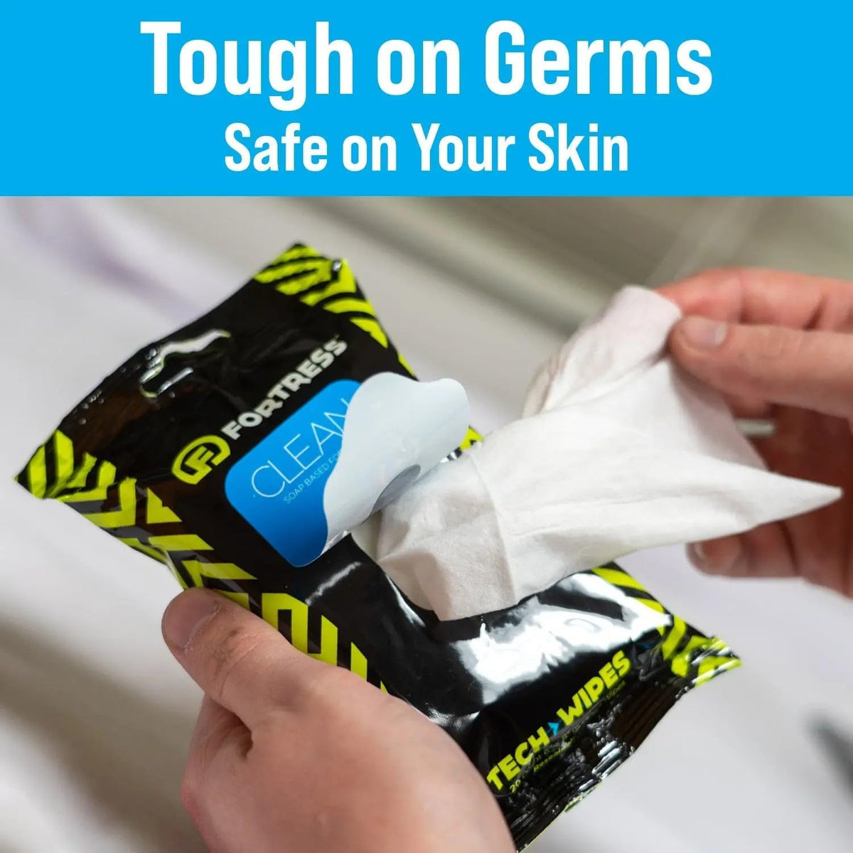 Fortress Electronic Wipes (25 ct, Pack of 24) To-Go Tech Wipes for Screens, Phones, Keyboards, TV Monitors, Computer Screens, and More [Travel Size] Skin-Safe