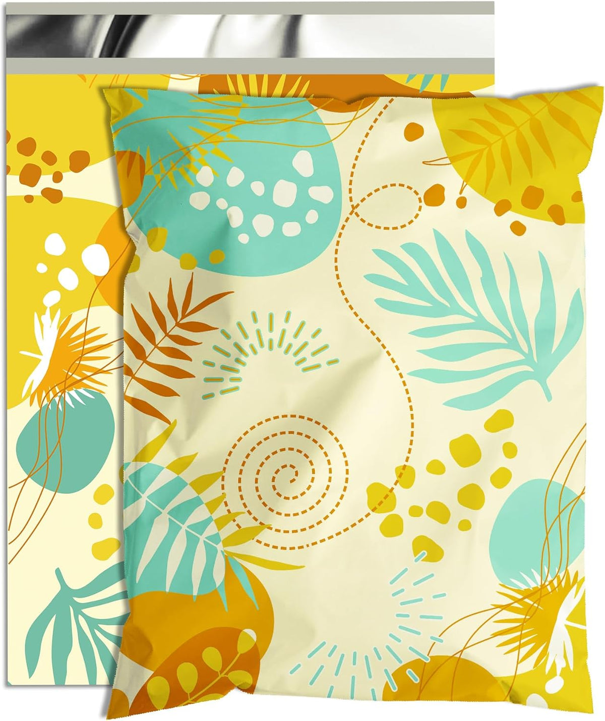 Colorful Leaves Poly Mailer 10x13 Inch 100 Pcs, Waterproof Shipping Bags for Clothing, Tear-Resistant Mailier Bags, Strong Mailing Bags with Self-Seal