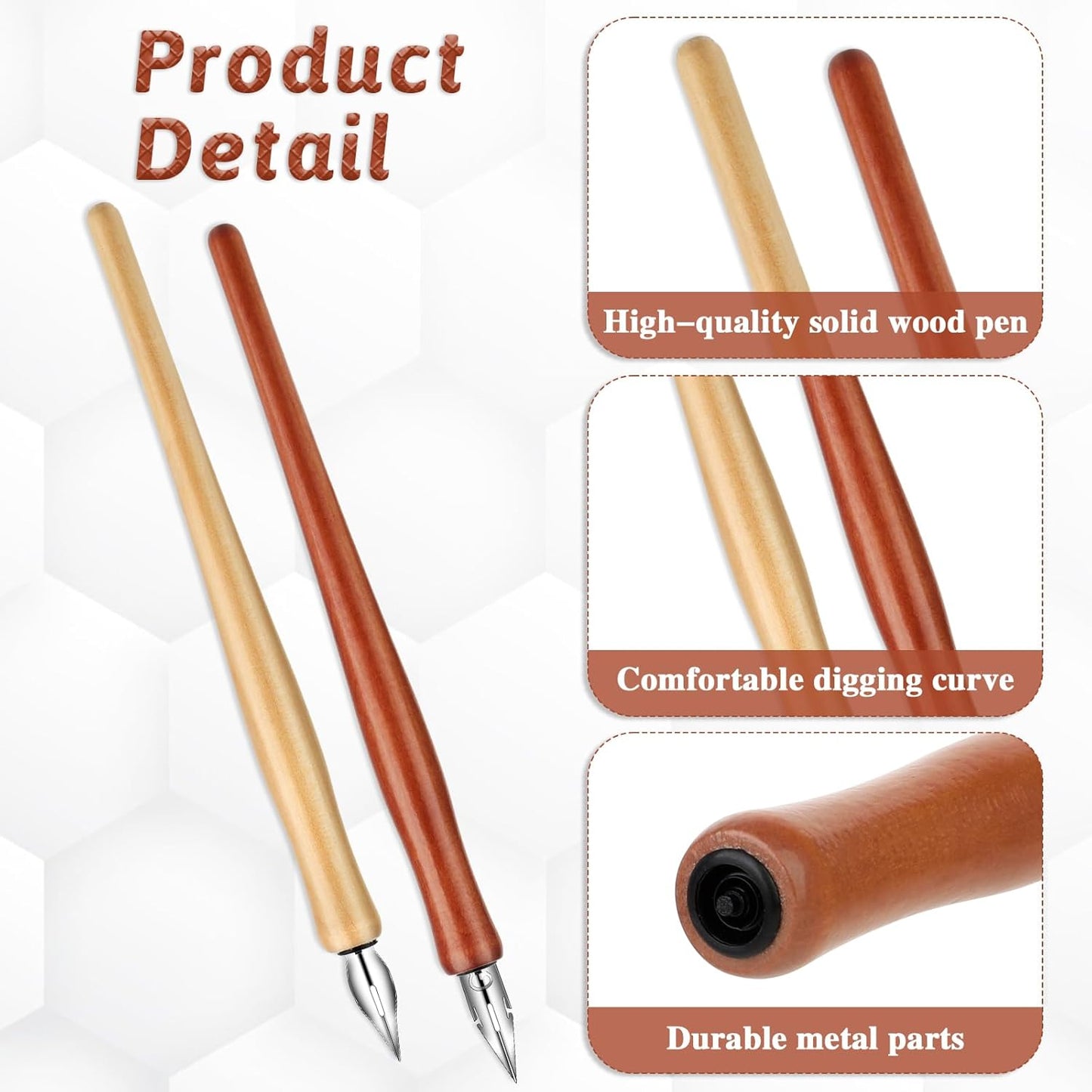 14pcs Oblique Calligraphy Comic Pen Set, 2-in-1 Wooden Pen Holder with 12 Stainless Steel Replacement Nibs for Writing, Signing, Painting, Sketching