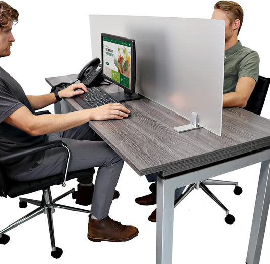 OBEX Acrylic Free Standing Screen, Divider for Desk Privacy Home & Office Partitions for Table Top Workstation, Portable Cubicle Panel for Work, 12" x 36", Frosted