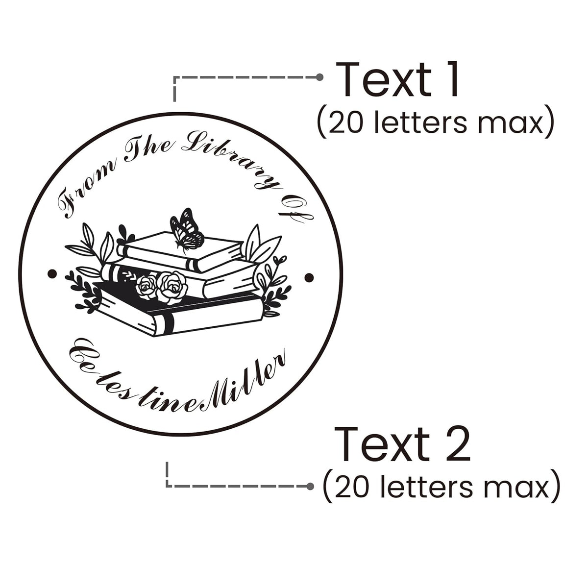 Book Embosser Custom Embosser Stamp with Your Name or Design Personalized Library Embosser Stamp Customized Books Business Cards Paper Documents Notebooks etc. (11)