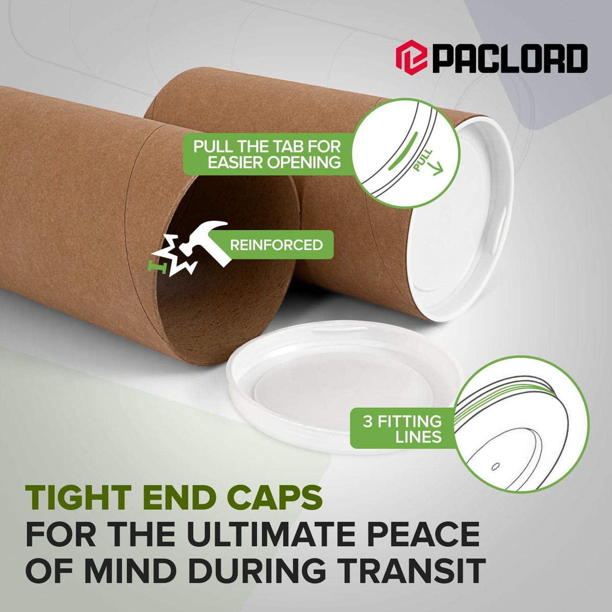 3" x 6" Reinforced Kraft Paper Mailing Tube, Pack of 1 Tube with 2 Caps – Secure USPS Approved Poster Tube – Cardboard Tube for Shipping and Storing Posters, Prints, Artwork, or Documents