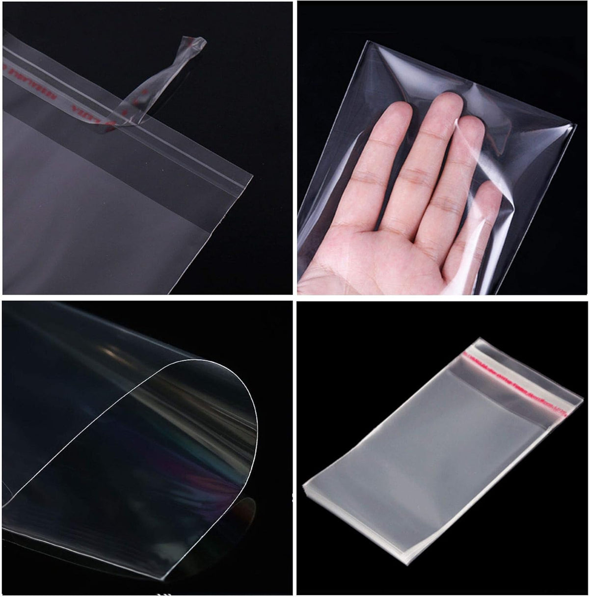 500pcs Small Clear Adhesive Bags 2" x 3" Cellophane Jewelry Packaging Bags Self Sealing Plastic Bags 1Mil for Earrings Cookie Candy Beads Coins Gifts Decorative (9 Sizes to Choose from)
