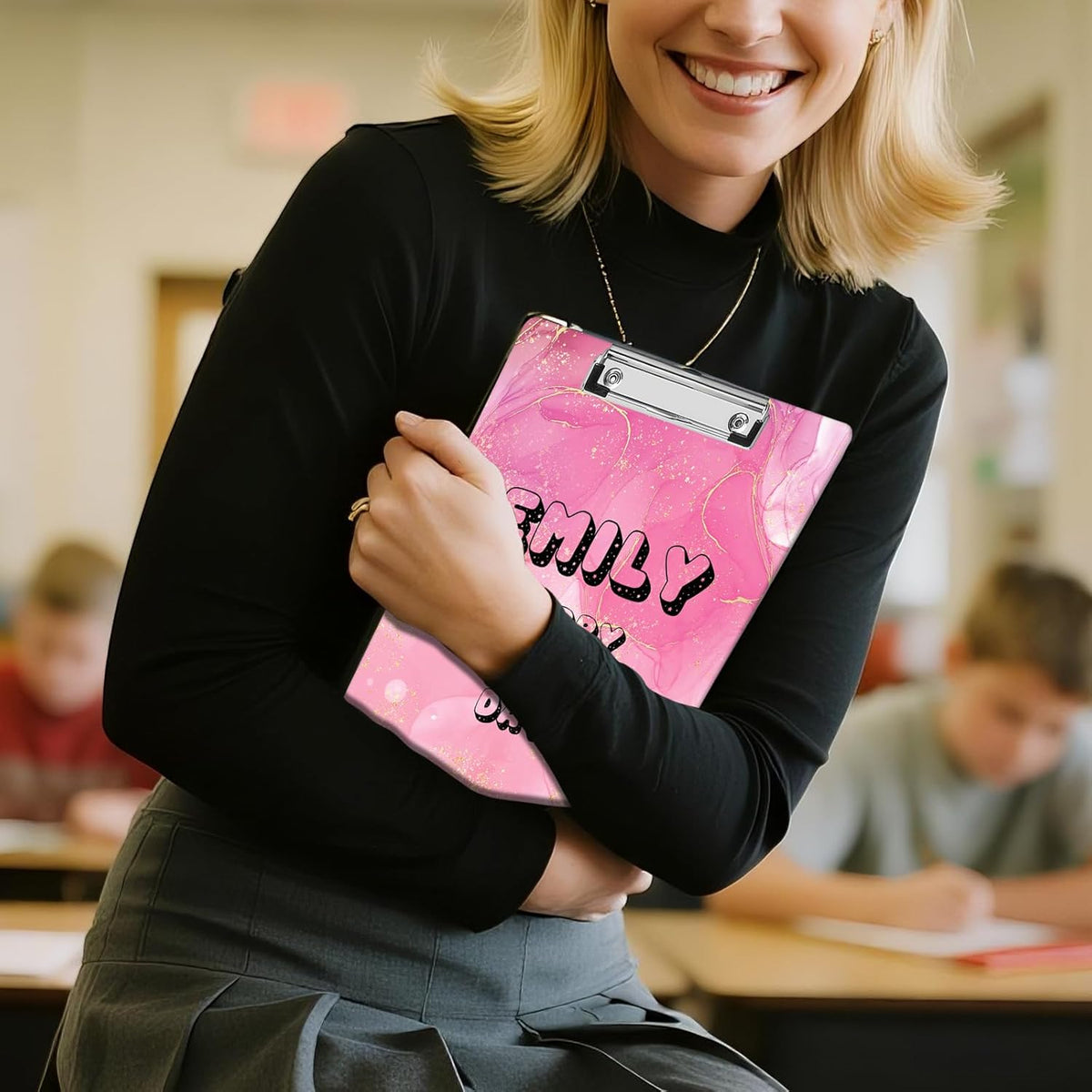Personalized Acrylic Clipboard with Name Photo Logo Custom Clipboard for Kids Women Men Custom Back to School Teacher Nurse Gift for Teachers Nurses Classroom Office