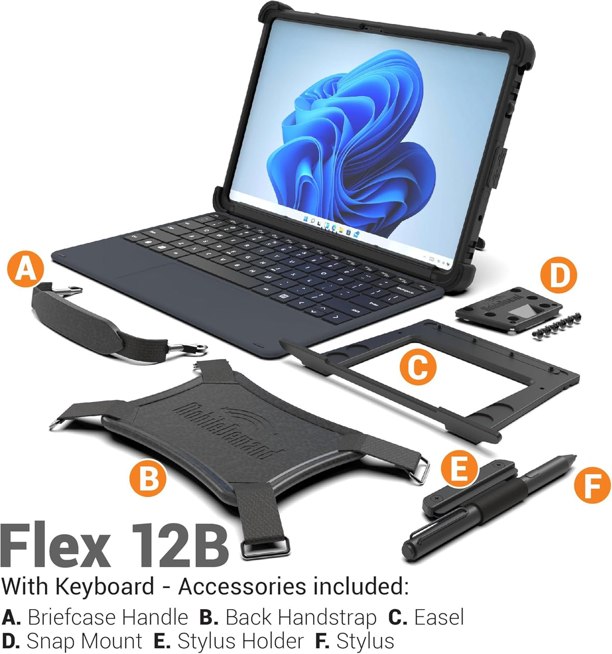 MobileDemand Flex 12B 2-in-1 Rugged Laptop & Windows 11 Pro Tablet – 16GB RAM, 256GB SSD, 12.6” Touchscreen, MIL-STD-810H Certified, Detachable Keyboard, Field Work & Industrial Use