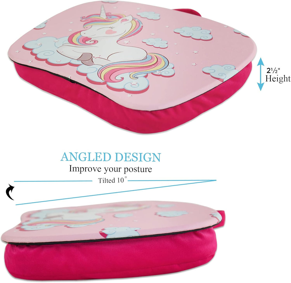 Pets Lap Desk - Lapdesk Fits up to 11.6 Inch laptops - Drawing Table and Craft Desk (1-Unicorn)