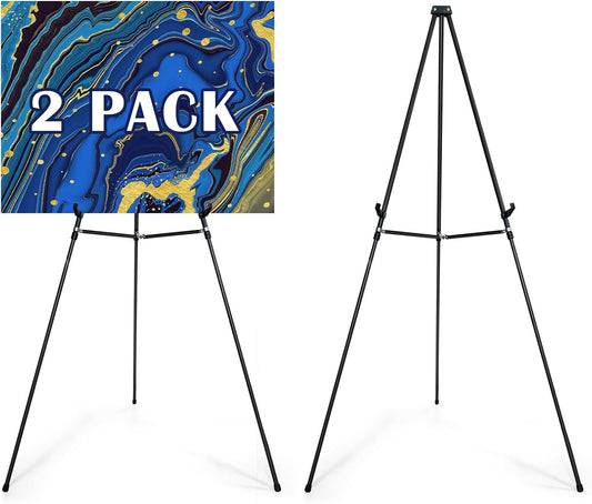 Falling in Art 70" Adjustable Aluminum Display Easel Stand, Versatile Tripod Easel for Artistic Presentations Stand, Lightweight and Sturdy for Art Shows, Exhibitions, and Studios, 2 Pack