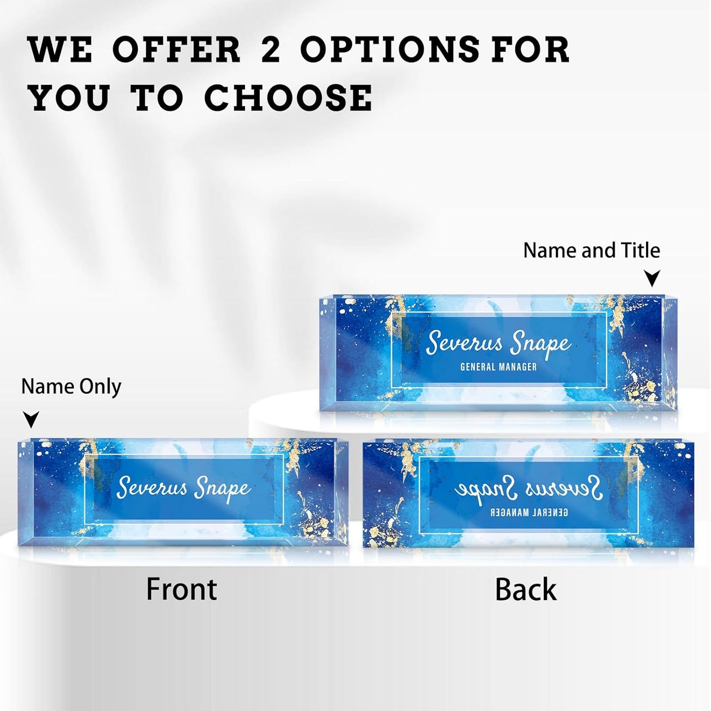 Personalized Name Plate for Desk, Custom Acrylic Desktop Accessories Office Decor for Women Men, Offices Gift for Coworkers Boss Teacher, Employee Appreciation Gifts