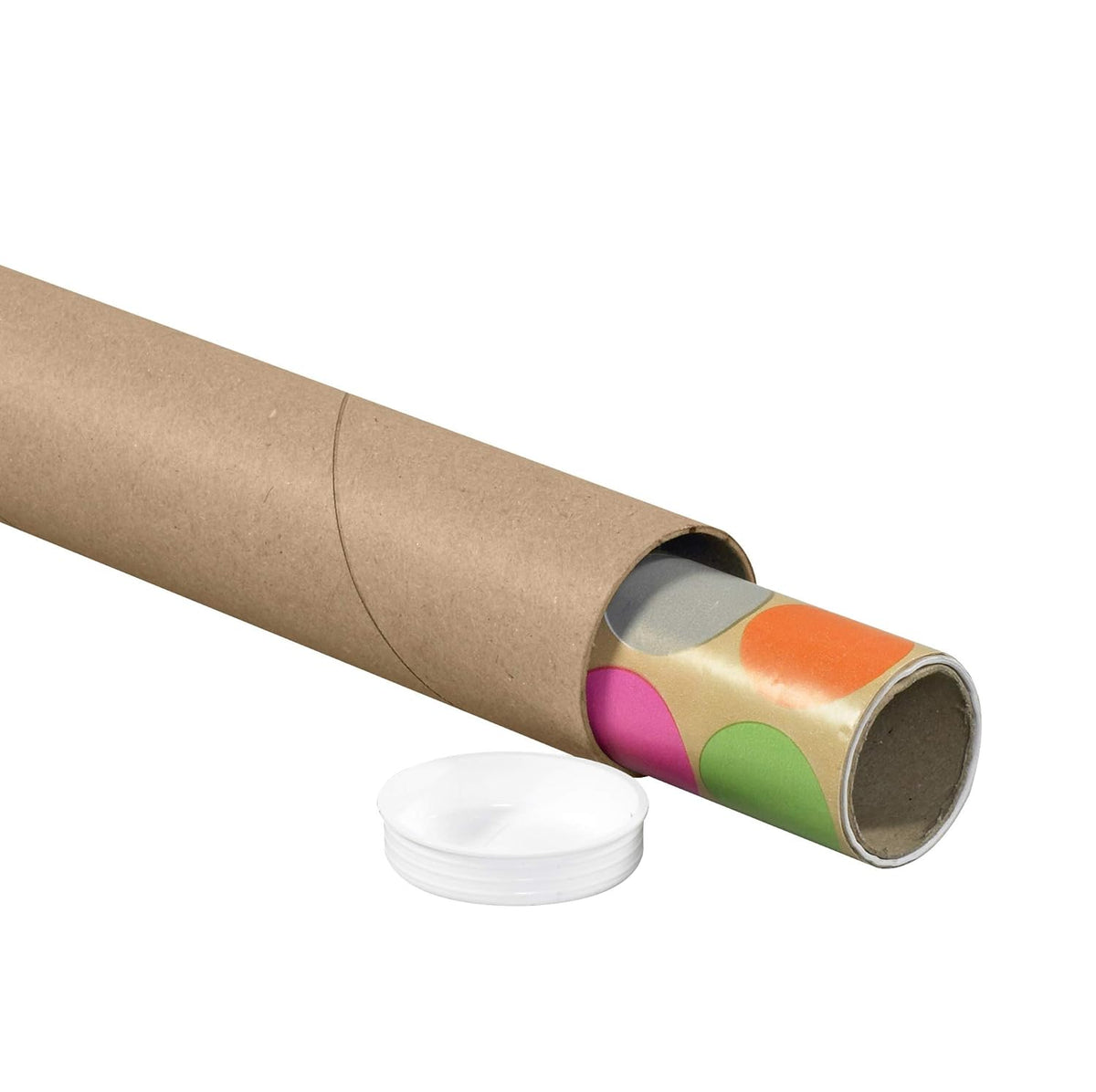 BOX USA BP2030K Mailing Tubes with Caps, 2" x 30", Kraft (Pack of 50)