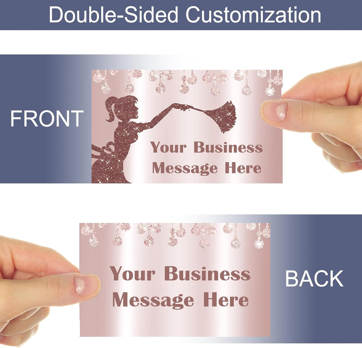 Custom Business Cards With Logo Text - Personalized, Printable, Double Sided, Waterproof - 100, 200, 500, 1000 Cards for Small Business
