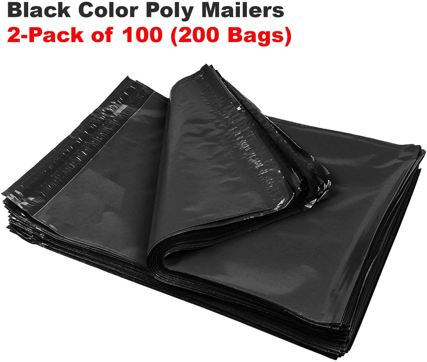 iMBAPrice 200-Pack Poly Mailers 14.5x19 Inch #6 Large Black Color Poly Mailing Envelopes Bags, Self Seal Adhesive Waterproof and Tear Proof (Total 200 Bags)