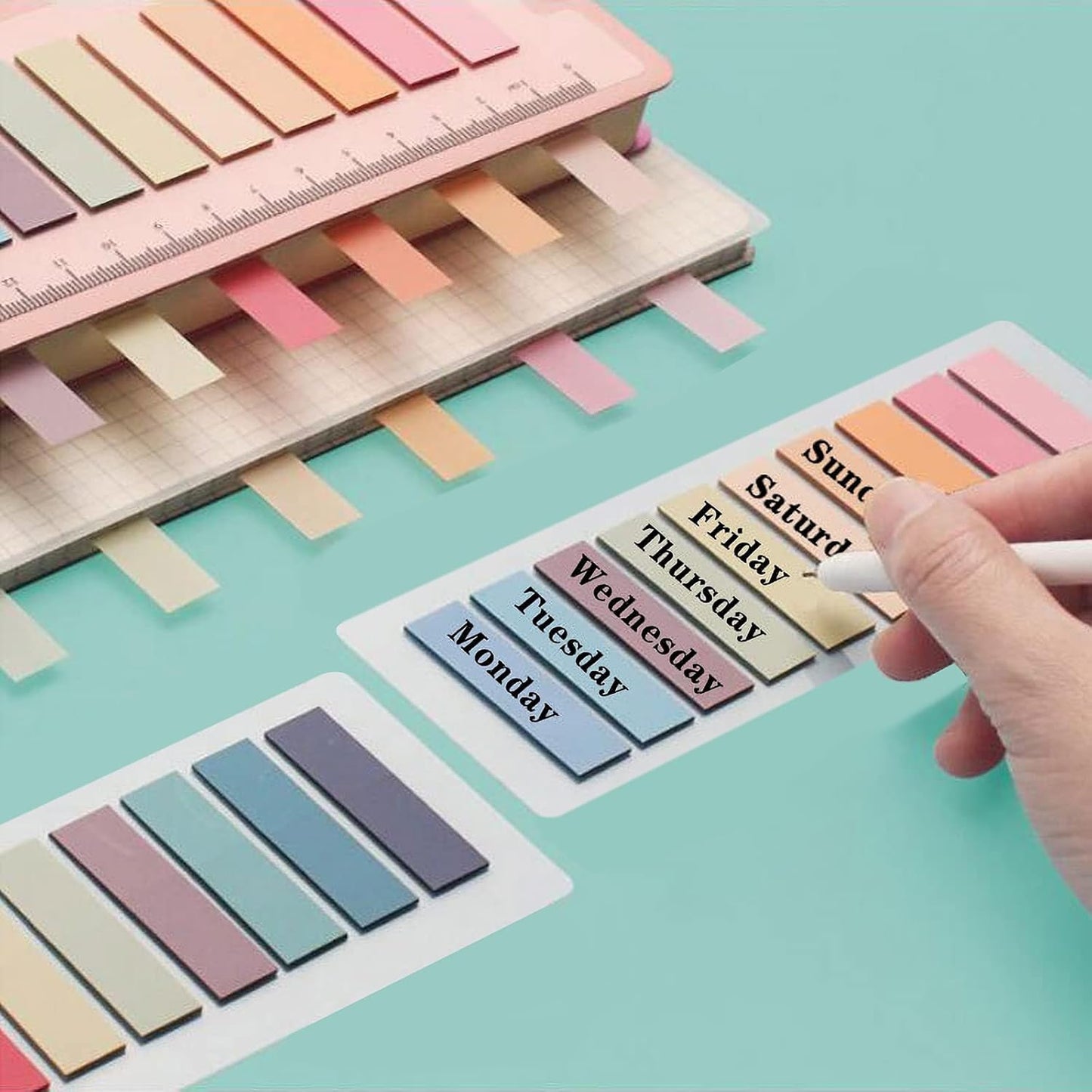 ELII 3600pcs Books Tabs for Annotating Page Markers Morandi Sticky Index Tabs,Transparent Sticky Notes Tabs Label Stickers Index Tabs for Reading Notes, Classify File