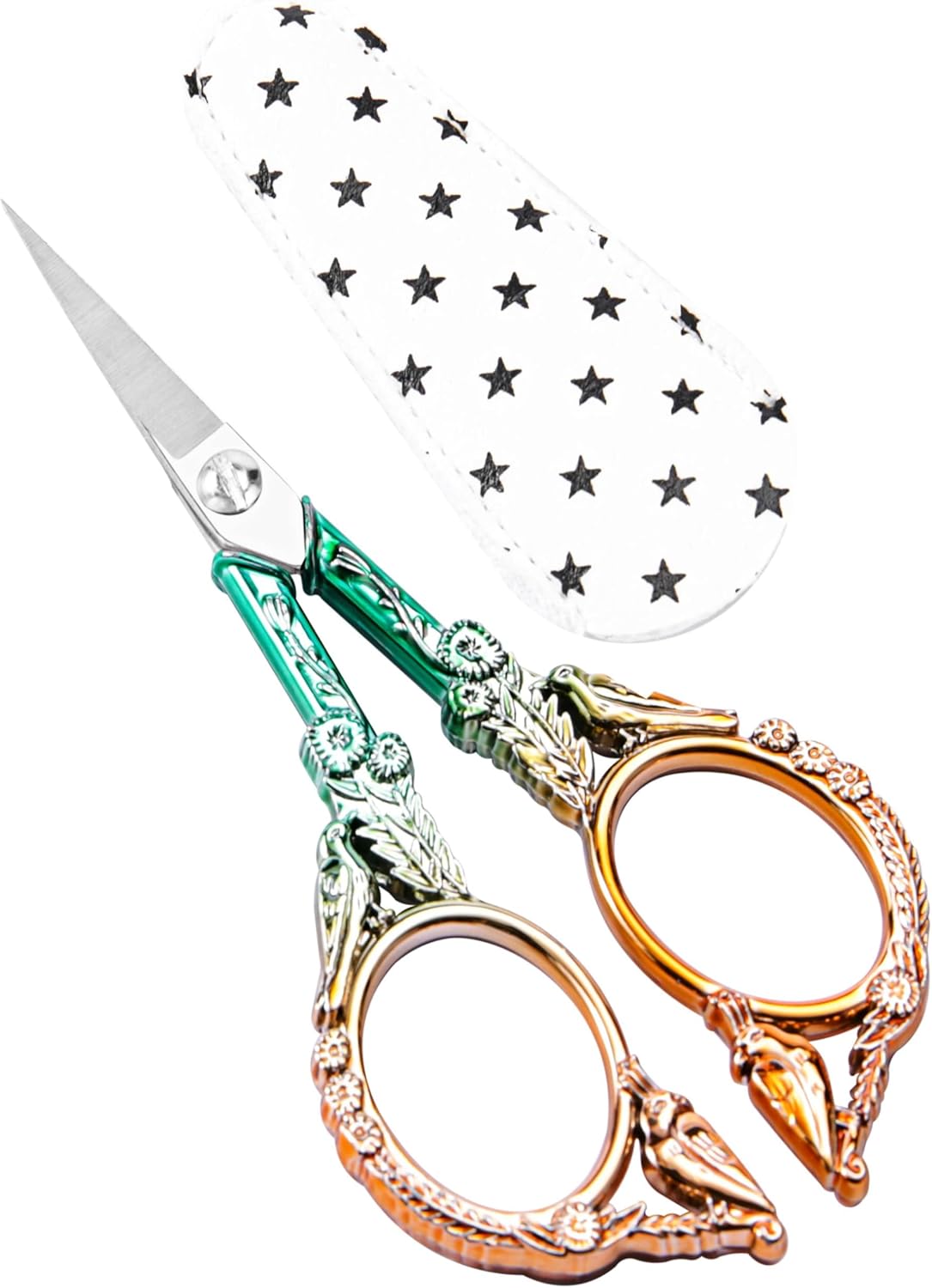Small Embroidery Scissors with Cover -Cute and Comfortable handles with Sturdy and Sharp Tips for Precise Cutting, Perfect Size for Keeping in Your Sewing and Craft Supplies Kit