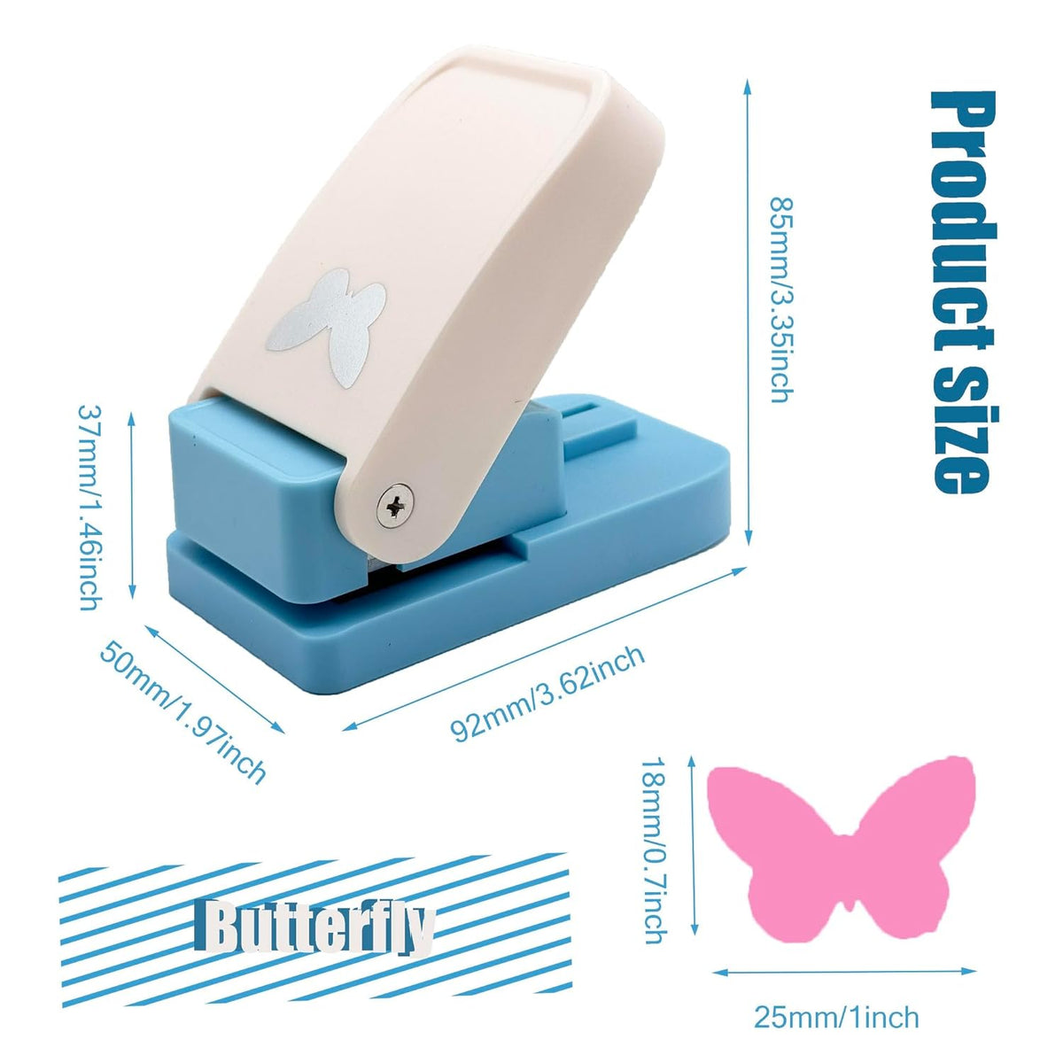 MIAO JIN Craft Punch - Hand Scrapbooking Edge Punch, DIY Art, Gift Cards, Wedding Cards, Decorations (Butterfly)