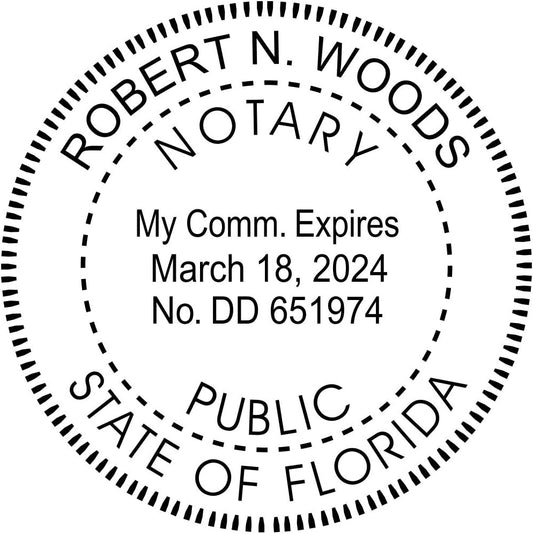 Florida Round Notary Stamp | Official State Notary Stamp | Official Seals | Meets State Specifications (Florida, Round Stamp)