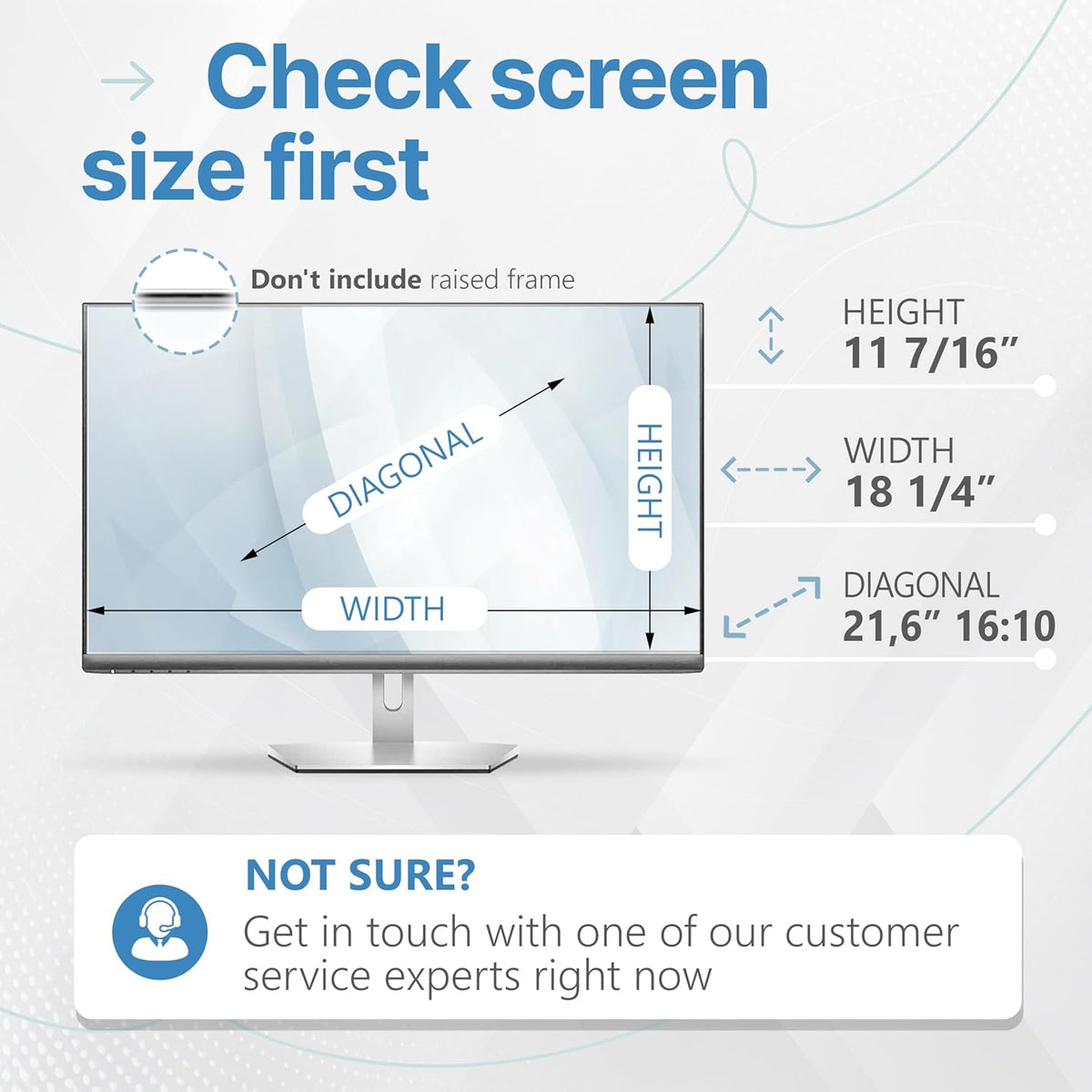 VINTEZ 21.6 Inch 16:10 Privacy Screen for Computer Monitor and Laptop - Anti Glare Protector Film Blue Light Filter Eye Protection - Computer Screen Privacy Shield, [1 Pack]
