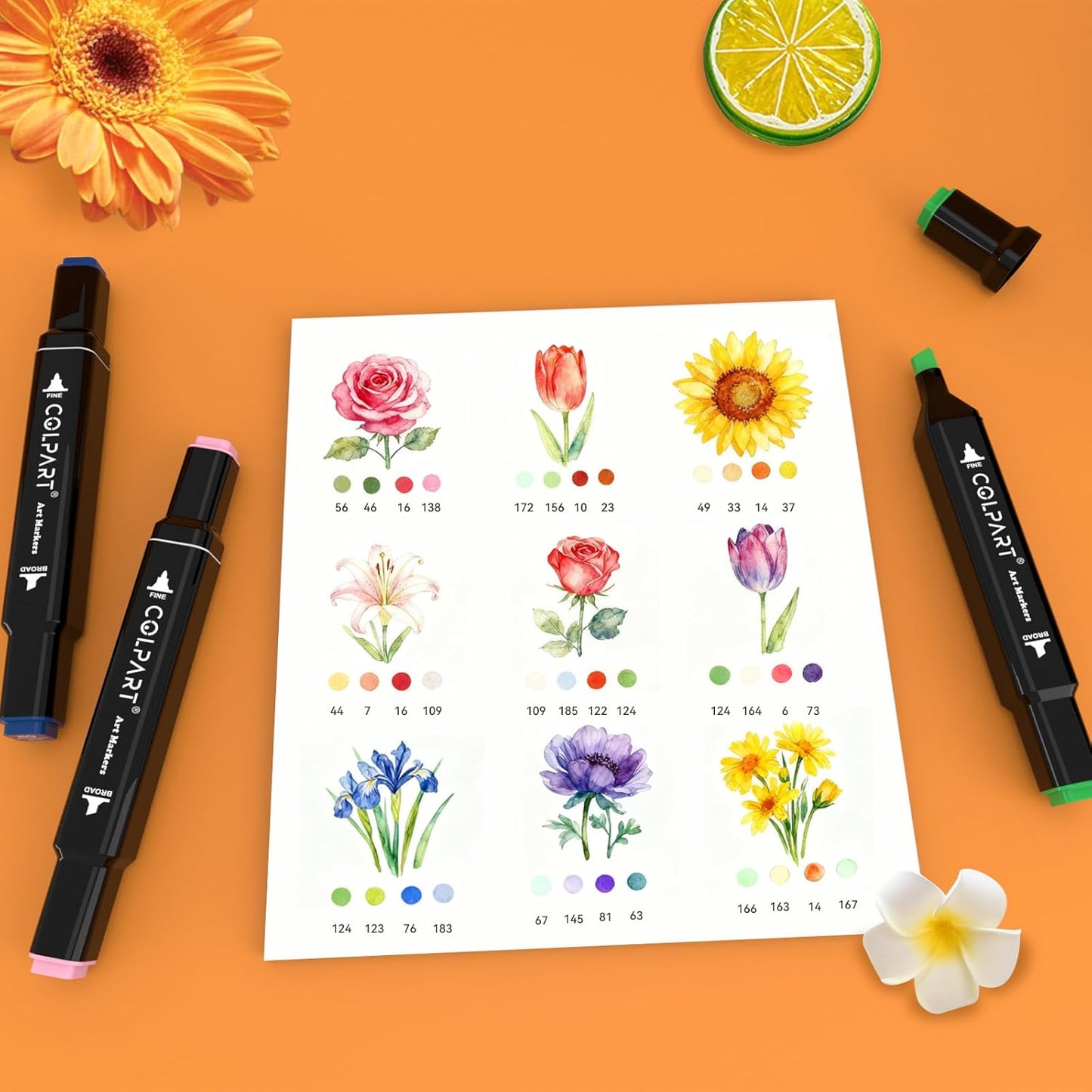 120 Colors Alcohol Markers Brush Tip Dual Tip Art Markers for Kids Marker Pens with Pen Holder and Case for Adult Coloring Painting Perfect for Painting,Sketching and Drawing Christmas Gift
