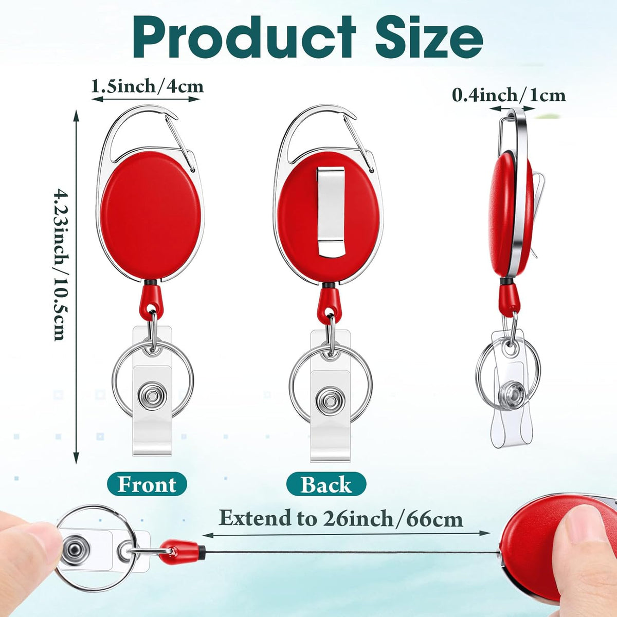 Honoson 30 Pcs Heavy Duty Retractable Badge Reels Batch ID Badge Holder Retractable Clip Bulk Key Holder with Ring for Office Worker Employee, Doctor Nurse Gifts (Cute Color)