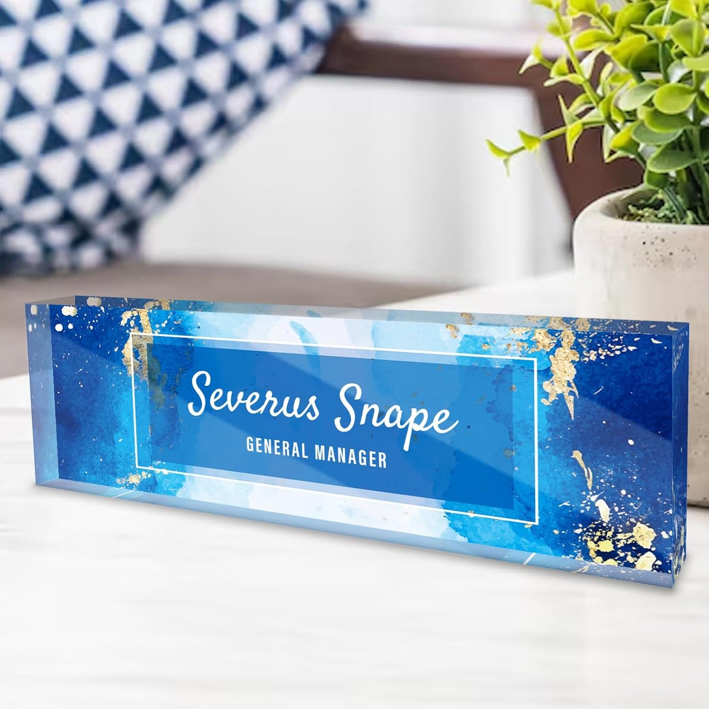 Personalized Name Plate for Desk, Custom Acrylic Desktop Accessories Office Decor for Women Men, Offices Gift for Coworkers Boss Teacher, Employee Appreciation Gifts