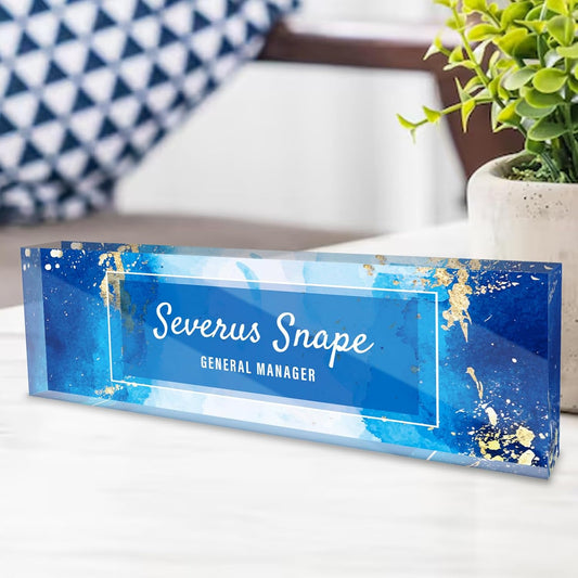 Personalized Name Plate for Desk, Custom Acrylic Desktop Accessories Office Decor for Women Men, Offices Gift for Coworkers Boss Teacher, Employee Appreciation Gifts
