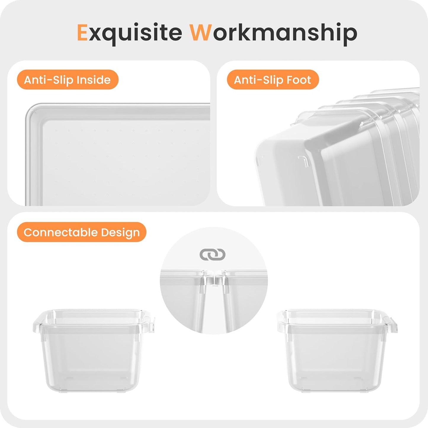 【Military Grade】 Drawer Organizer, 【𝟱𝗦𝗶𝘇𝗲】 Clear Makeup organizer, 【Holds 177 Items】 Bathroom Organizers and Storage, Plastic Desk Organizer Divider, Organizer Bins for Office Vanity A-LUGEI