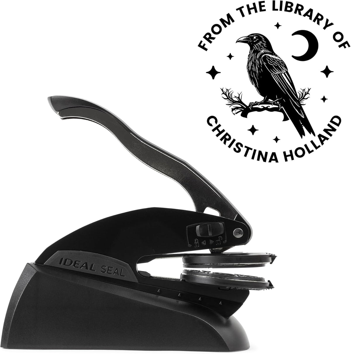 from The Library of Embossers & Stamps for Fantasy Book Readers | Custom Embosser | Custom Stamp | Ex Libris | Elevate Your Fantasy Collection of Stories and Novels (Design 14, Embosser)