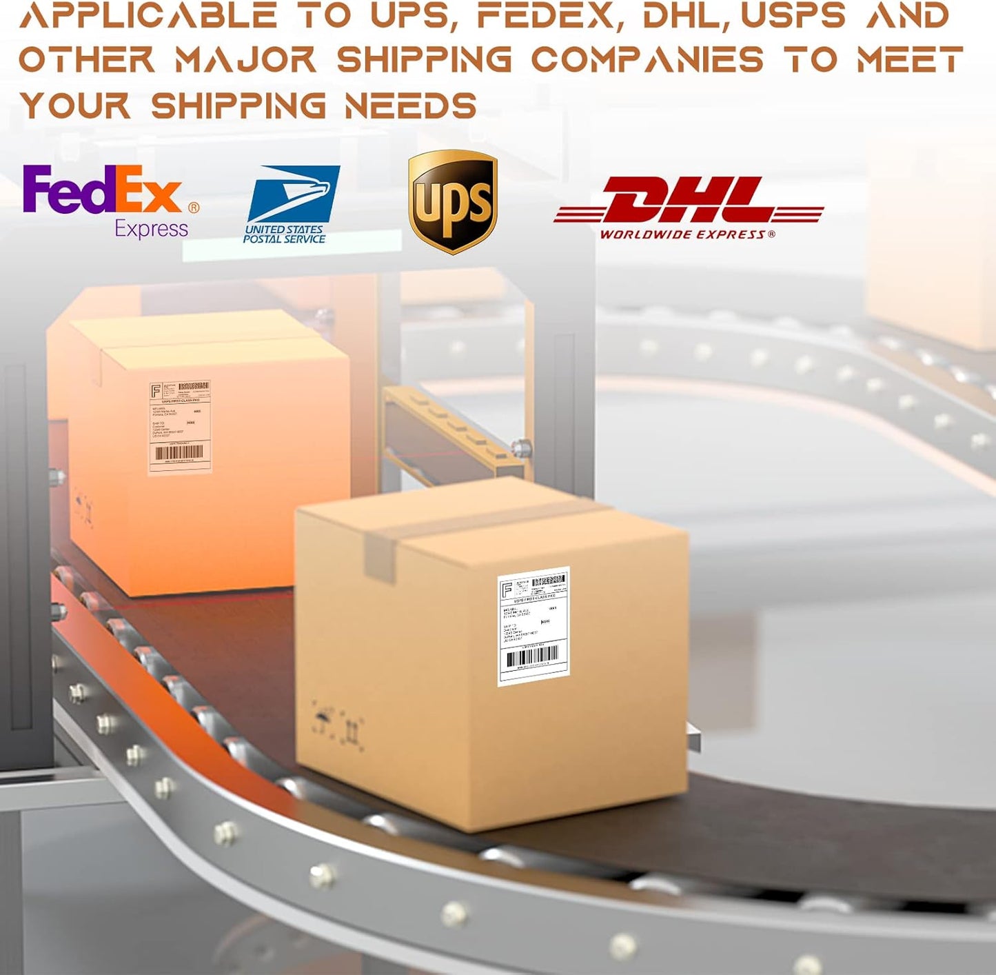 MFLABEL Fanfold 4" x 6" Direct Thermal Labels White Perforated Shipping Label,48 Stacks,Total 48000 Labels