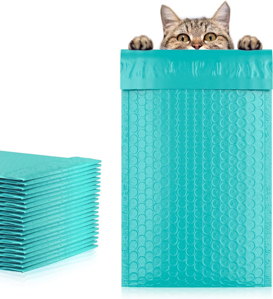 Teal Poly Bubble Mailers Self Seal, 4 x 7 Inch. Pack of 400 Bubble Packaging Envelopes for Shipping. Durable Padded Envelopes Waterproof. Self Seal Padded Mailers. Shipping Packages