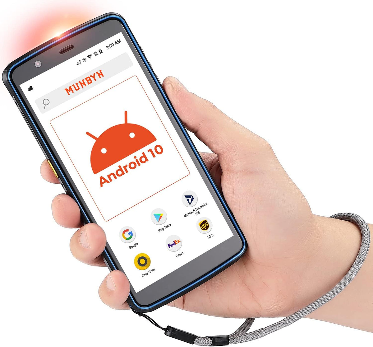 MUNBYN Android Barcode Scanner with Large Screen 5.7-inch PDA Android 10, 2D 1D QR Barcode Scanner, Inventory Handheld Mobile Computer, 4+64G, IP67 Dual-Band Wi-Fi 4G BT Data Collector for Warehouse