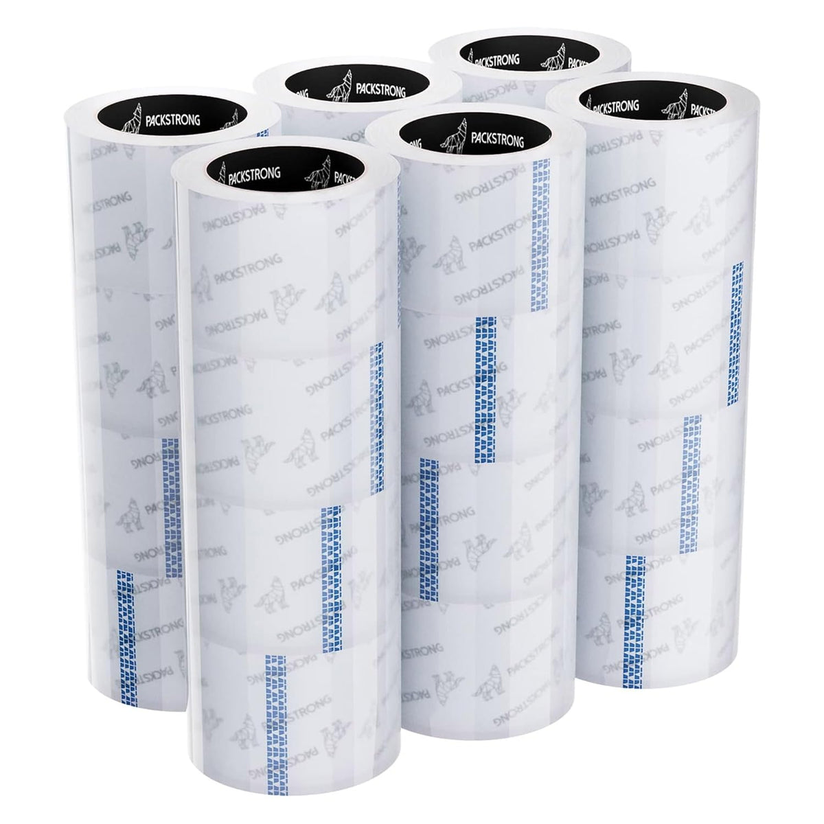 Packstrong Industrial Grade Clear Packing Tape 24 Rolls - 110 Yards per Roll - 3" Wide x 2.0 mil Thick, Acrylic Adhesive Heavy Duty Tape for Box Office Moving Packaging Shipping