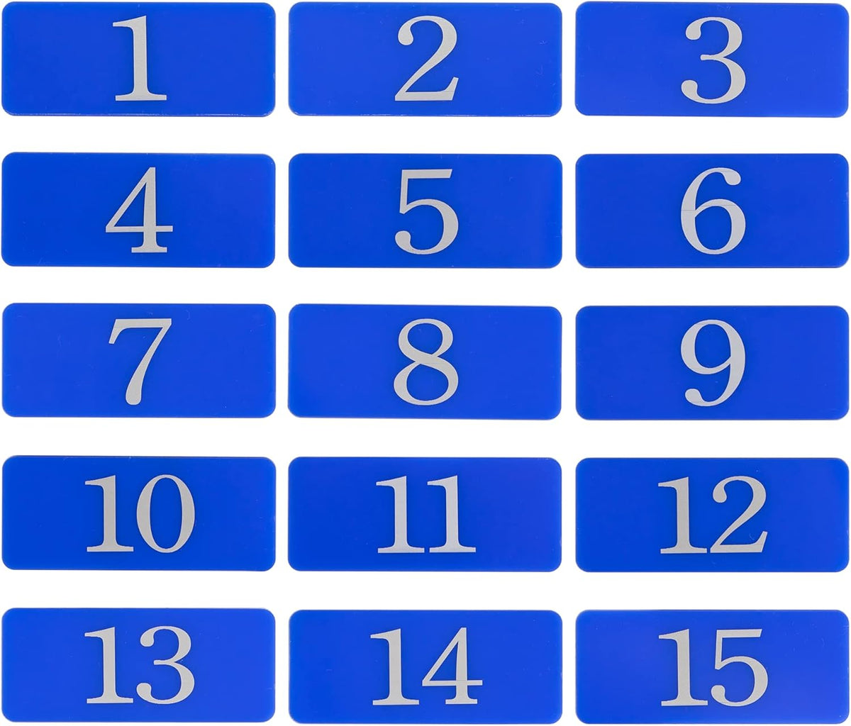 StayMax Plastic Rectangle Locker Numbered Sticker Room Number Table Number (1-10, Blue)