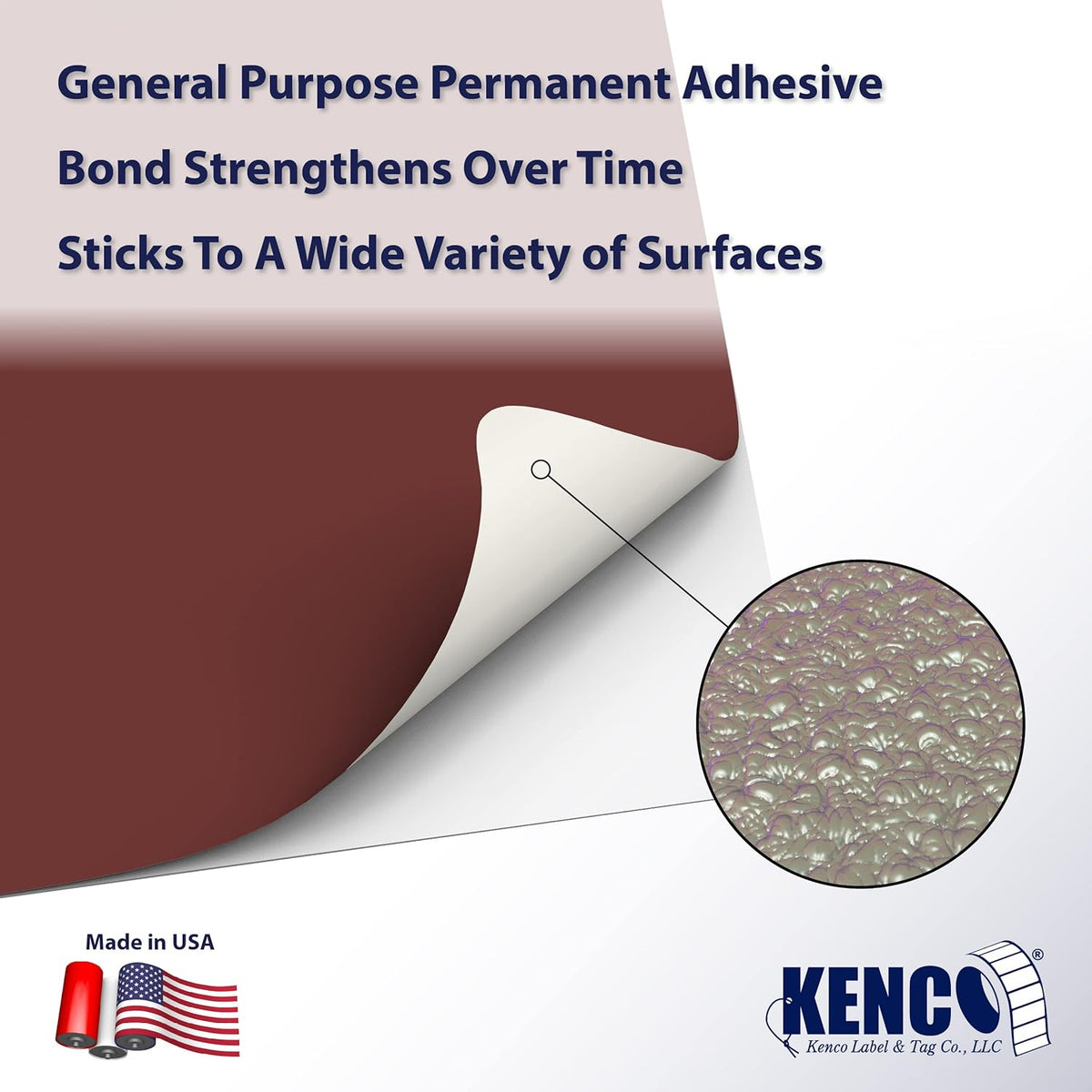 Kenco Color Coding 3 X 5 Rectangle Labels, Inventory Control Stickers 500 Labels Per Roll, Made in The USA (Burgundy)
