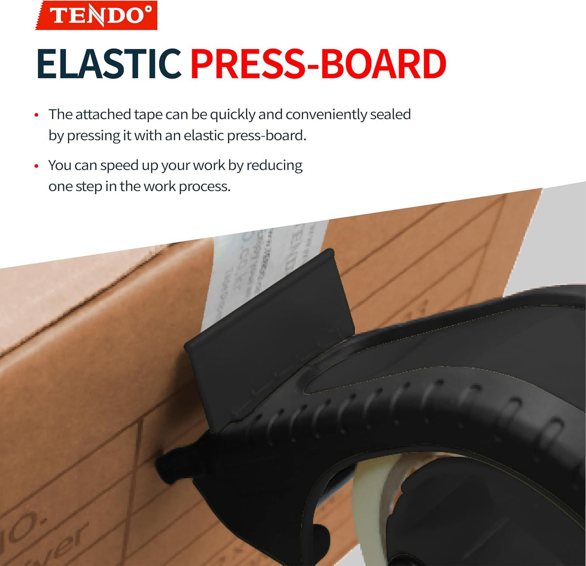 Heavy Duty Shipping Tape Dispenser: TENDO° Premium Line – Reusable, Replaceable, Eco-Friendly 2’’ Master Piece Dispenser for Pros with Patented 10° Sloped Chromium Blades - P-2200 (4th Gen.)_Black