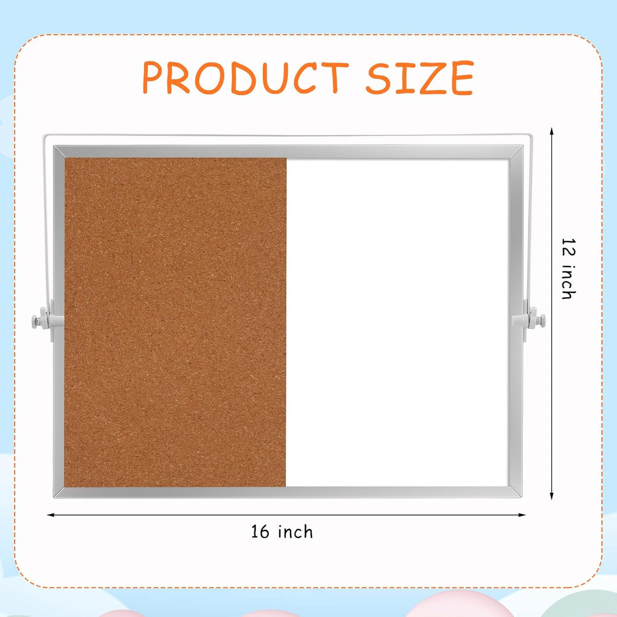 Bulletin Board White Board Combo Large Corkboard Whiteboard Combo 16'' x 12'' Dry Erase Magnetic Desktop Corkboard Whiteboard for Home College Office Gifts