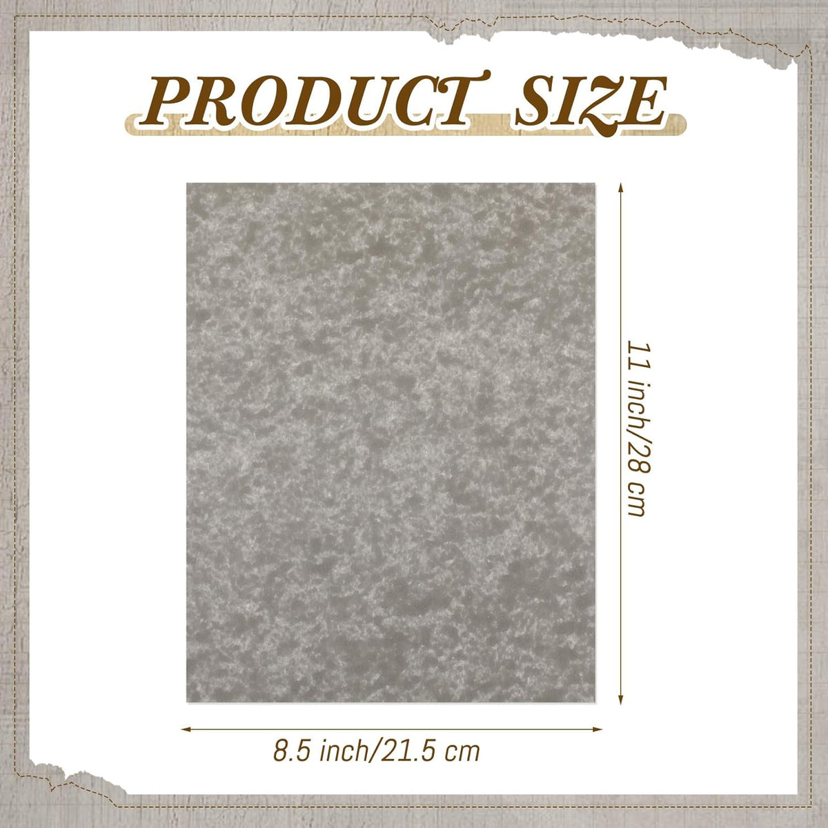 Epakh 200 Pcs Old Age Parchment Paper 8.5 x 11 Inch Standard Letter Vintage Colored Old Parchment Semblance Double Side Printing Paper (Khaki Gray)