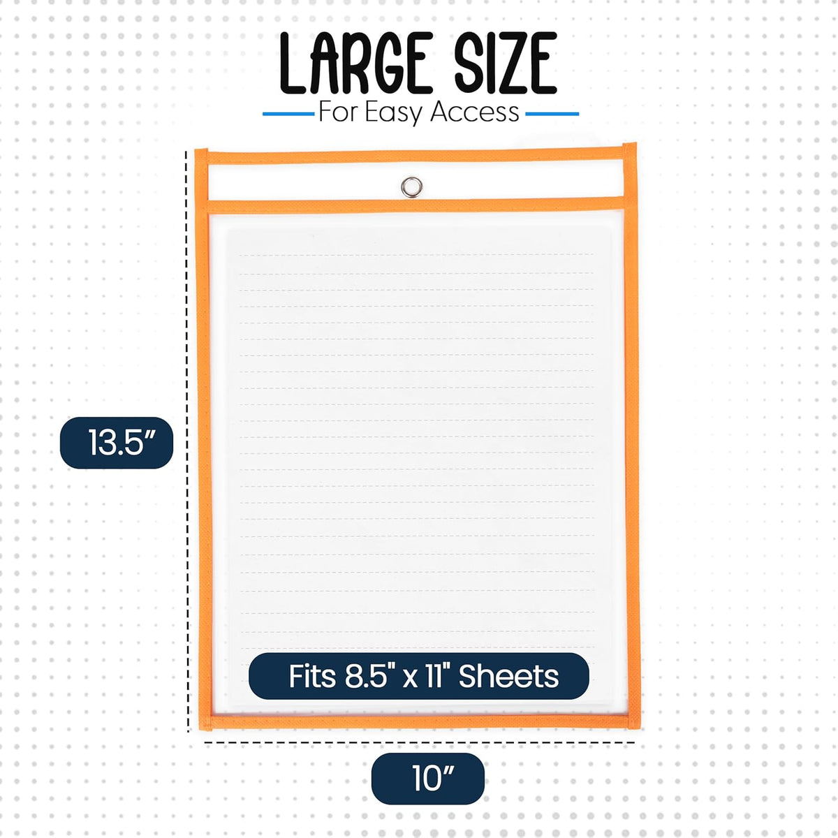 Essex Wares - 25 Pack, Assorted, Job Ticket Holders, 10" Wide x 13.5" Tall - Clear Plastic Shop Ticket Holders - Easy to Use, Reusable & Easy Erase Plastic Invoice Holders, Water-Resistant & Durable