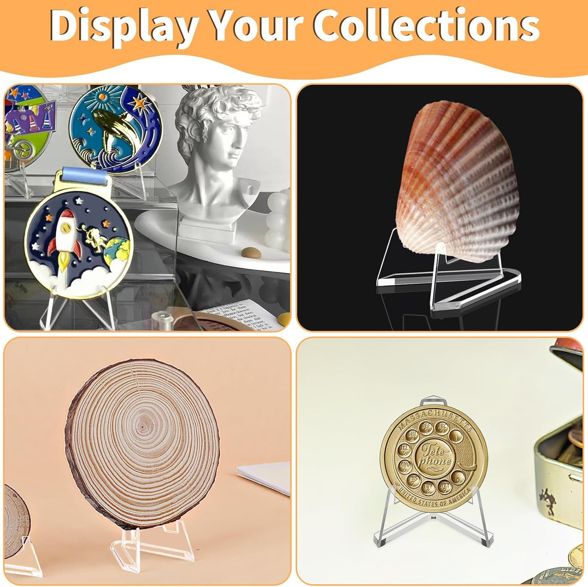 30 Pack Arcylic Card Display Stands, Mini Clear Easel Stand Holder for Sports Graded Challenge Coin Trading Baseball Psa Football Card
