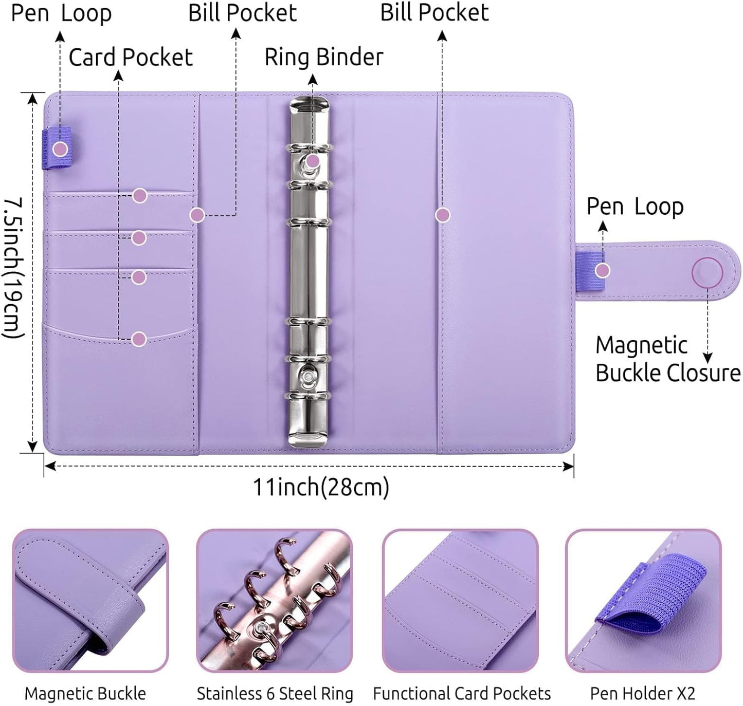 SKYDUE Budget Binder, Money Saving Binder with Zipper Envelopes, Cash Envelopes and Expense Budget Sheets for Budgeting