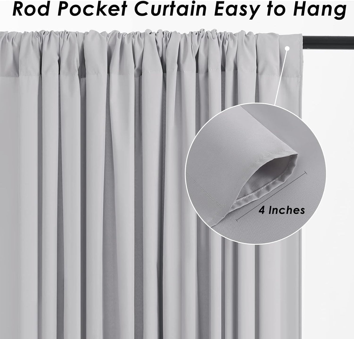 Grey Polyester Backdrop Curtains 20 ft x 10 ft Photography Backdrop Drapes for Birthday Party Decorations 4 Panels 5ft x 10ft
