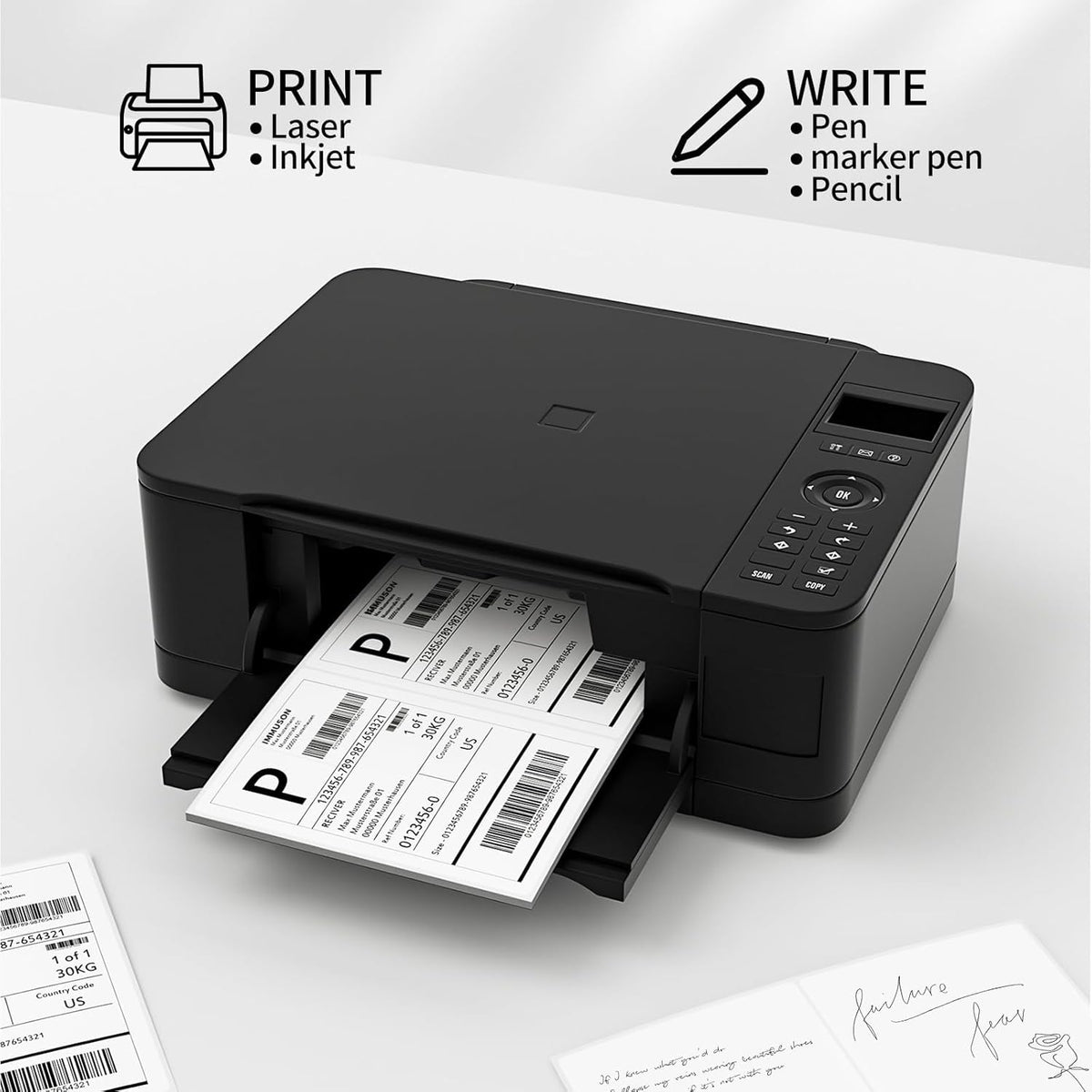 Coopaty Half Sheet Shipping Labels 8.5" x 5.5" Sticker Labels for Laser & Ink Jet Printers, 2 Per Page Self Adhesive Mailing Labels for Packages (10000 Labels)